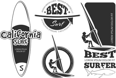 Vintage surfing emblems Royalty Free Vector Image