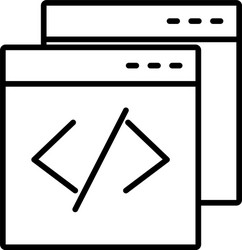 web browser coding icon line style vector image