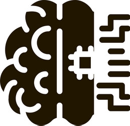 ai brain chip icon glyph vector