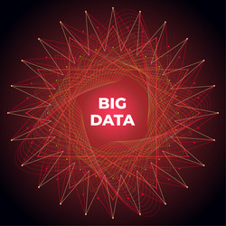 big data visualization background red colorful vector image