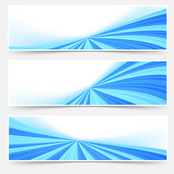 blue stream swoosh header footer web set vector image