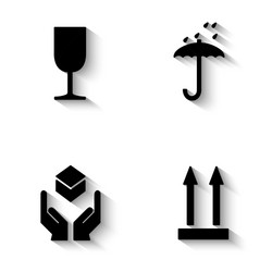 Fragile Package Symbol - Side Up Icon vector image