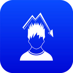 man with falling red graph over head icon digital vector image