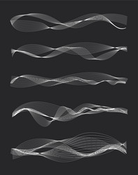Music sound waves set Royalty Free Vector Image