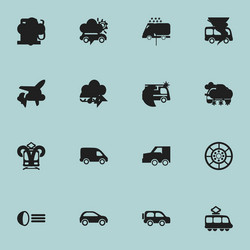 set of 16 editable shipment icons includes vector image