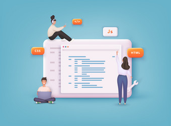 website programming and coding web development vector image