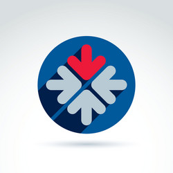 abstract emblem with multidirectional arrows vector image