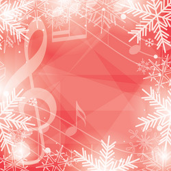 Bright red background with music notes vector