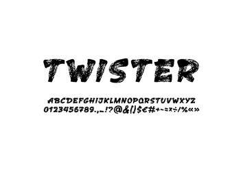 brush handwritten font script calligraphy alphabet vector image