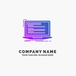 code coding computer monoblock laptop purple vector image