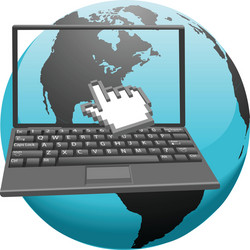 Cursor Clicking on Keyboard vector image