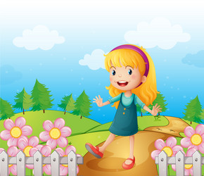 Cute Garden Girl Vector Image