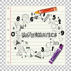 doodle math formula with mathematics font vector