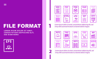 file format document landing header vector