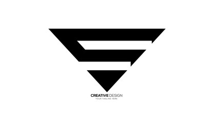 Letter cv modern unique triangle shape creative Vector Image