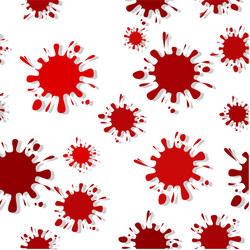 Seamless pattern with red colored ink blots vector