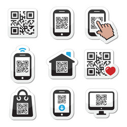 Smartphone QR Code Icons Set vector image
