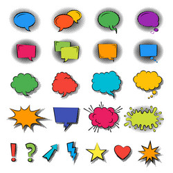 Speech cartoon bubbles in pop art style vector