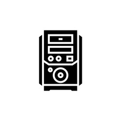 cpu icon computer component solid style vector image