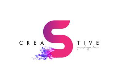 Elegant S Letter Logo - Ink Cloud Vector Image
