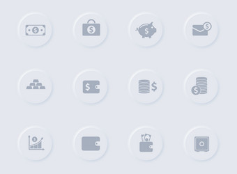 Finance gray icons vector