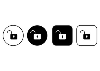 set of padlock icons simple opened lock buttons vector image