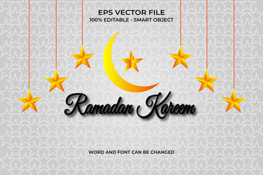 3d editable ramadam kareem realistic text effect vector image