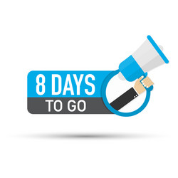 Countdown Timer - 8 Days To Go vector image