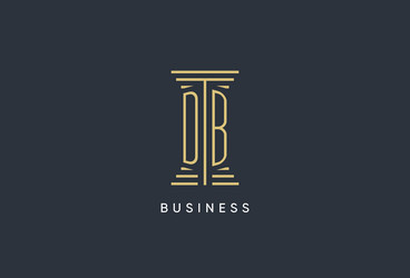 db initial monogram with pillar shape logo design vector