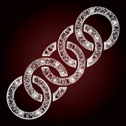 glossy net mesh circle chain with lightspots vector image