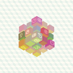 isometric projection infographic array of cubes vector image