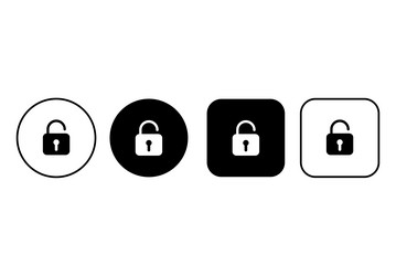set of opened padlock icons for web lock shape vector image