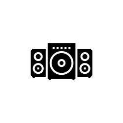 speaker icon computer component solid style vector image