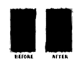 before and after screen banner with empty space vector image