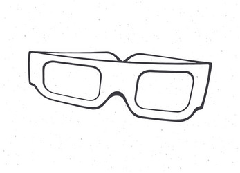 Cartoon paper 3d glasses front view outline vector