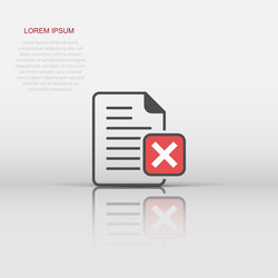 Document error icon in flat style broken report vector