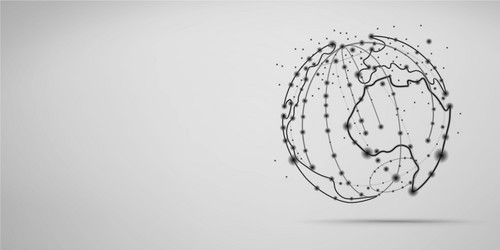 global network connection visualization vector image
