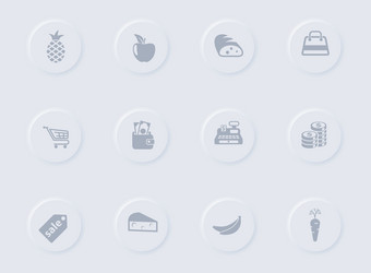 Grocery store gray icons vector