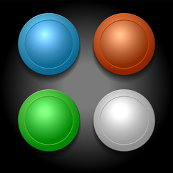 set of different color blank buttons template vector image