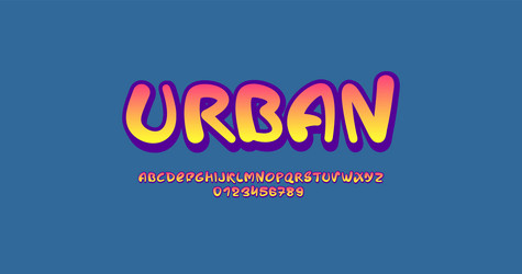 urban cursive font handwritten script alphabet vector image