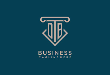 db initial with pillar icon design clean vector image