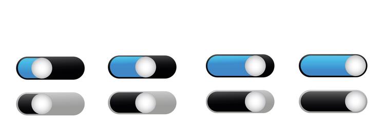 On and off toggle switch buttons vector