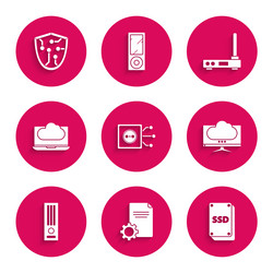set remote control file document ssd card vector image