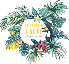 Tropical Floral Summer Party Vector Image