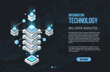 Big Data Processing Isometric Concept vector image