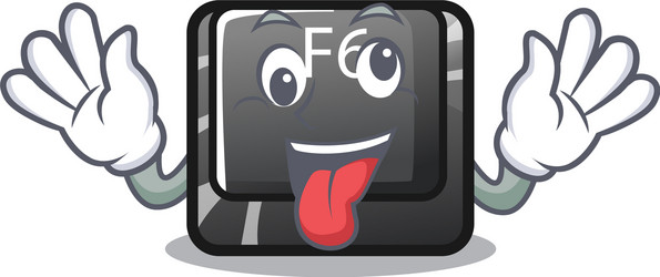 crazy f6 button installed on character computer vector image