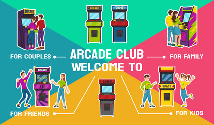 isometric arcade machine people pinball club vector