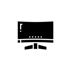 monitor icon computer component solid style vector image