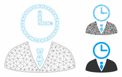time manager mesh 2d model and triangle vector image
