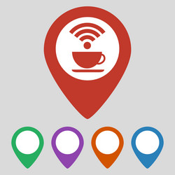 Wi-fi connection map pointer on grey background vector